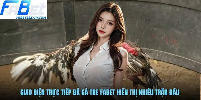 Giao diện trực tiếp đá gà tre FABET hiển thị nhiều trận đấu