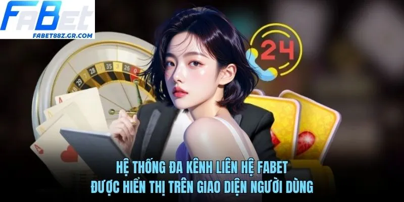 Hệ thống đa kênh liên hệ FABET được hiển thị trên giao diện người dùng
