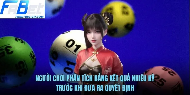 Người chơi phân tích bảng kết quả nhiều kỳ trước khi đưa ra quyết định